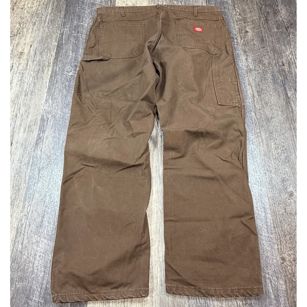 Dickies Carpenter Pants Mens 40x30 Brown Duck Canvas Workwear Utility Relaxed - Picture 7 of 15
